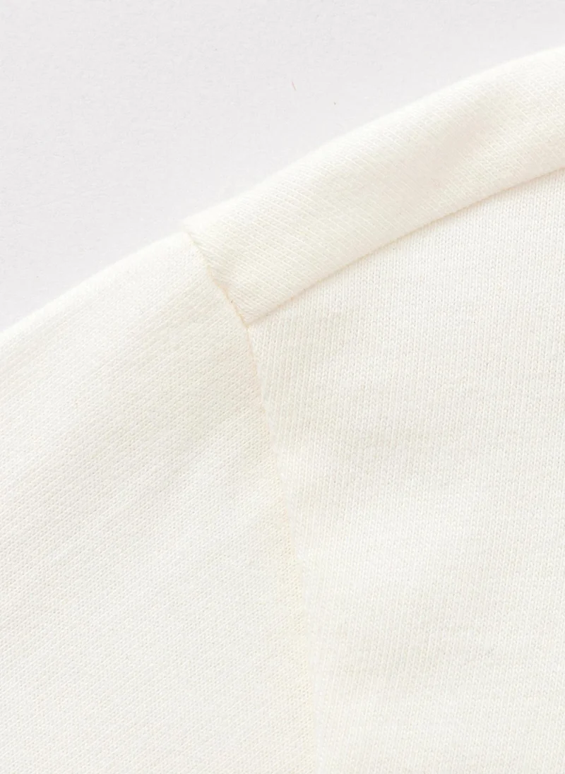 Balabala Off White Toddler Unisex Round v-neck long-sleeved T-shirt  | Best Price UAE